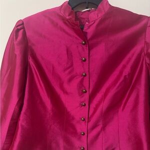 Lauren Ralph Lauren Vibrant Pink Silk Blazer